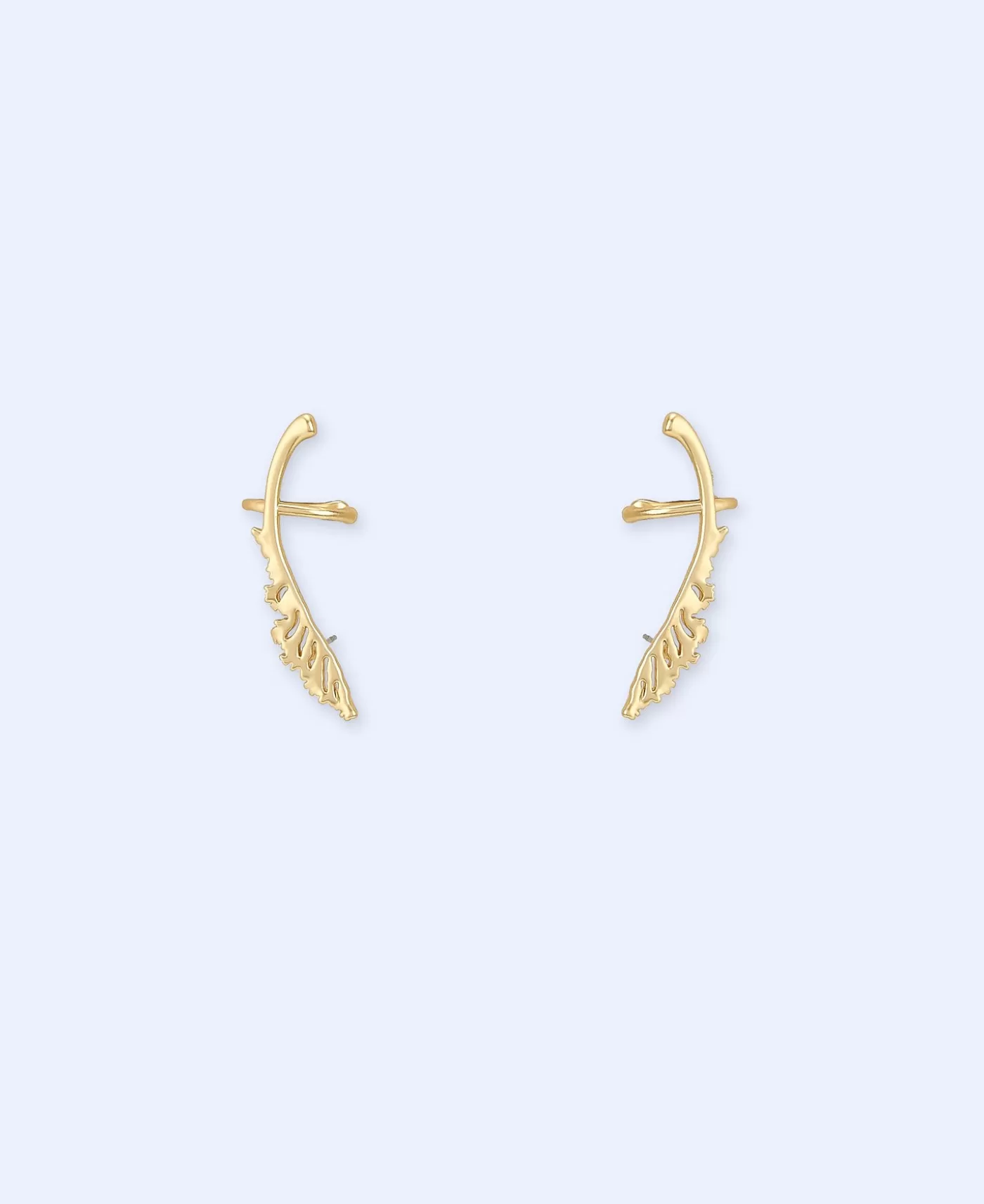 Mulher Adolfo Dominguez Bijuteria | Brincos Ear Cuff Motivo Couve Em Latao