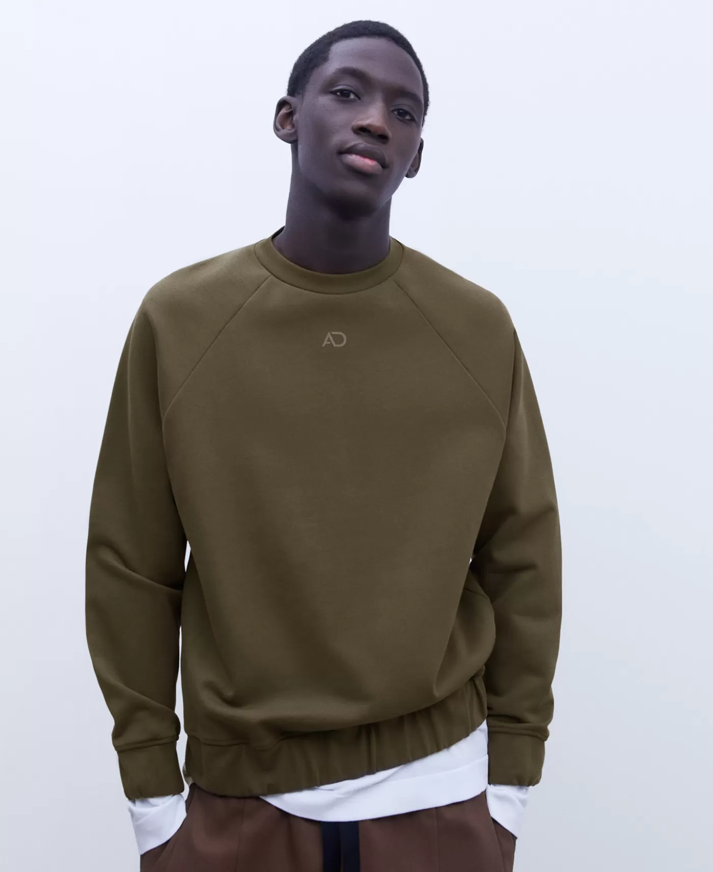 Homem Adolfo Dominguez Sweatshirts | Camisola Em Algodao Com Gola Caixa