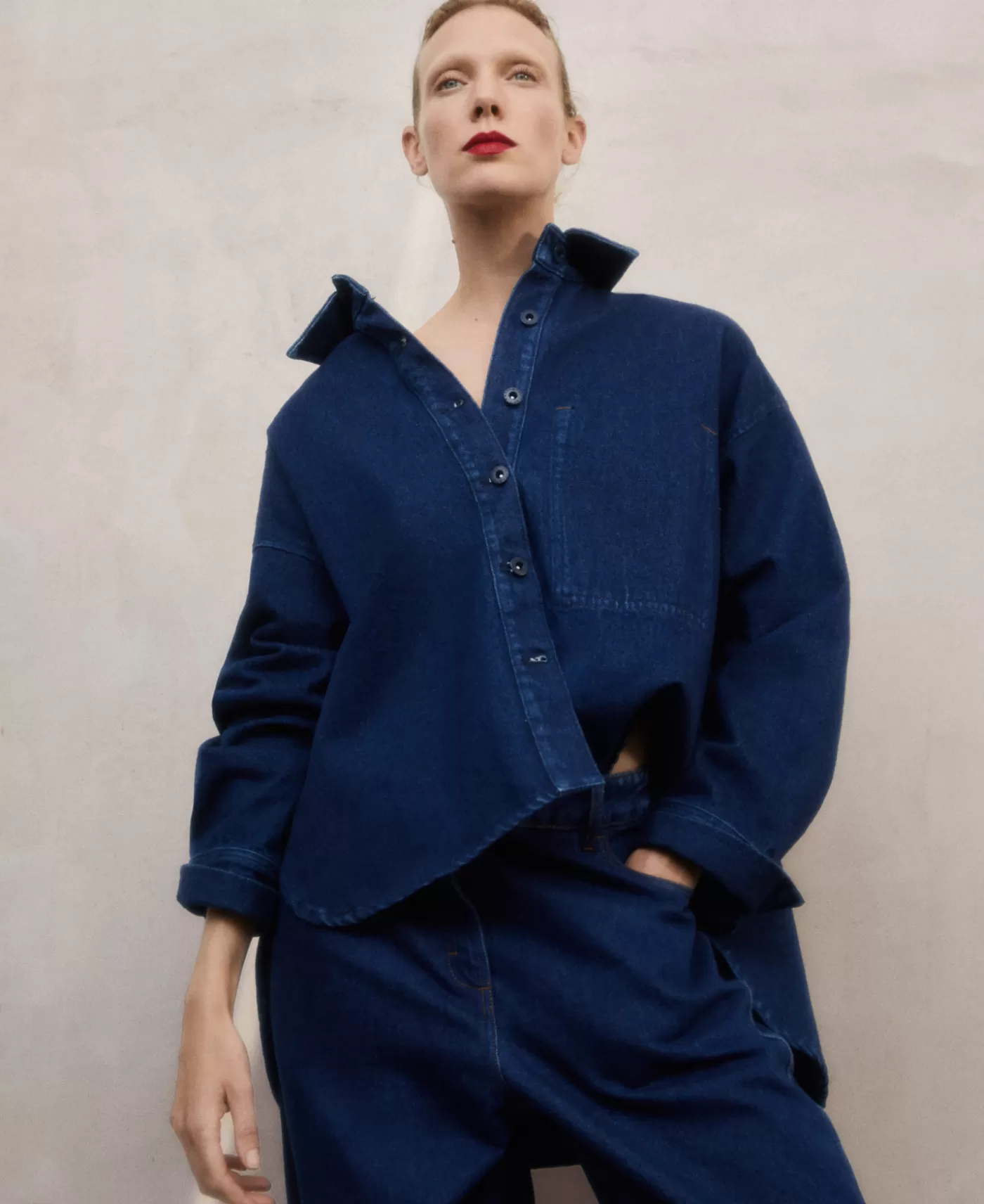 Mulher Adolfo Dominguez Denim | Sobrecamisa Oversize Em Ganga